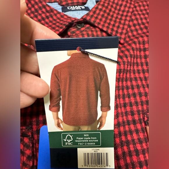 Chaps Men’s Buffalo Flannel button UP Shirt size Large Nwt - Picture 4 of 6